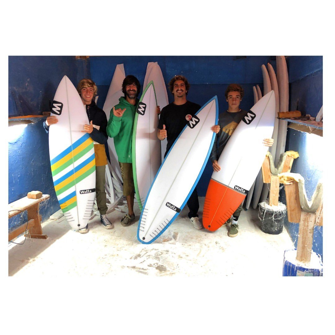 The Watta crew in the shaping room